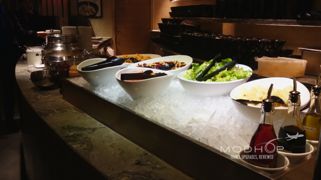 Salad Bar and Dim sum at this HKG Plaza Network Lounge