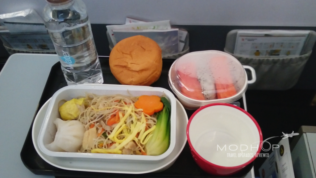 Cathay Dragon A320 breakfast noodles.