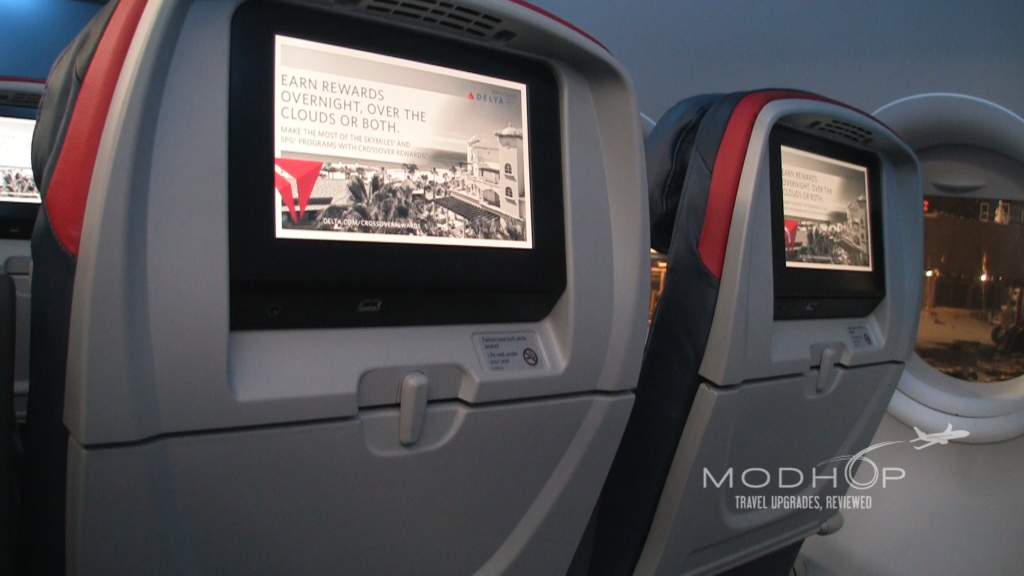Delta Comfort Seats with seatback TVs on an A319.