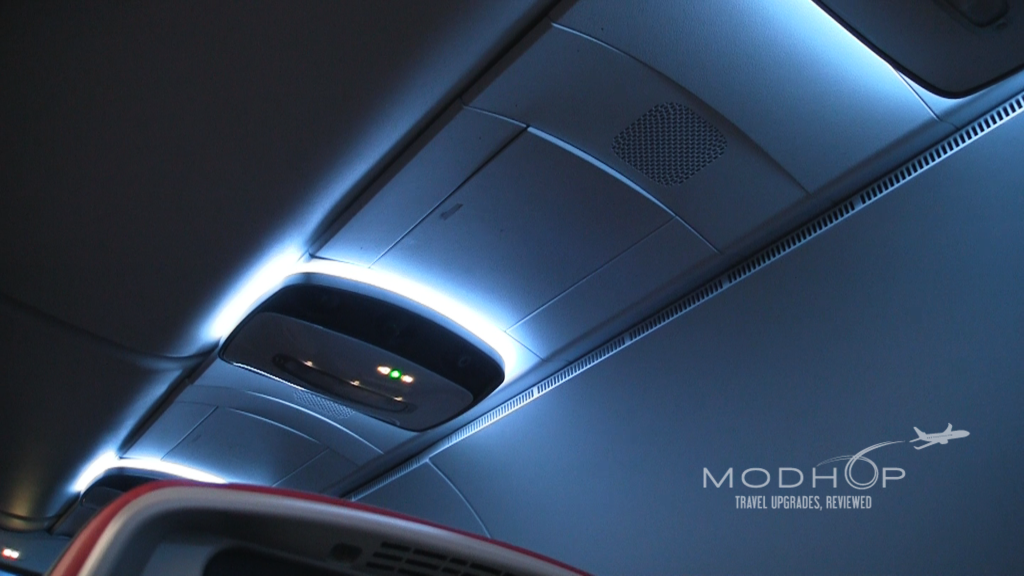 Delta Comfort Seats come with mood lighting.