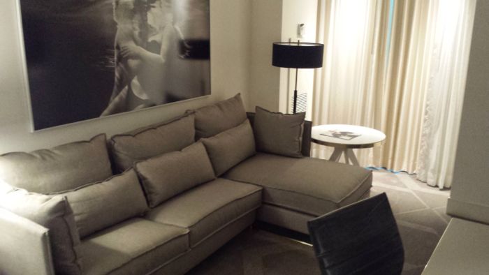 Because you have frineds that'll want to see how much fancier your room is than theirs, You've got plenty of room for them to sit . Super sectional in the "living room". Sectional sofa