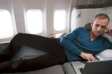 If I don't spend at least part of this flight posed like this, I will have wasted miles. Photo: Cathay Pacific Cathay First.