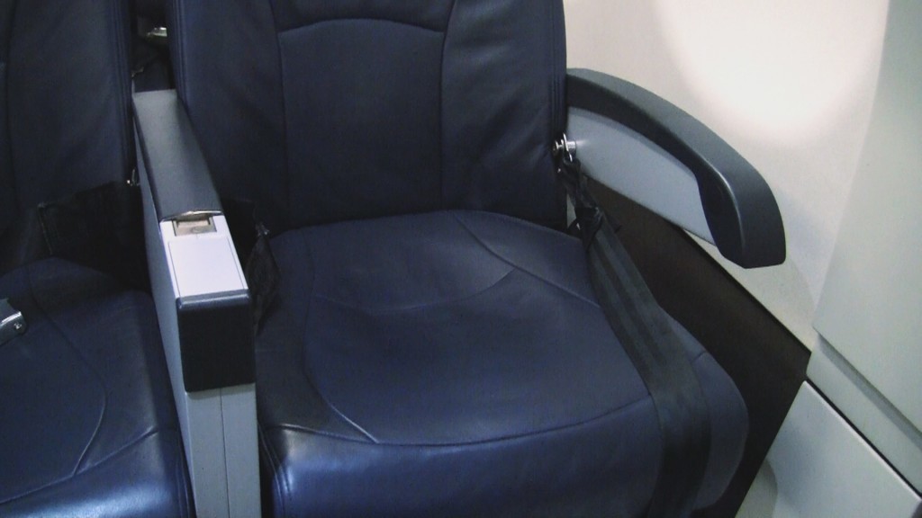 a seat belt in a chair