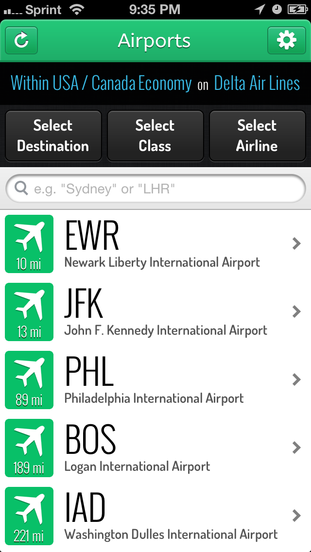 Airport list - LoungeBuddy App