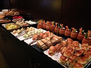 Evening buffet at Grand Hyatt Istanbul Club Lounge.