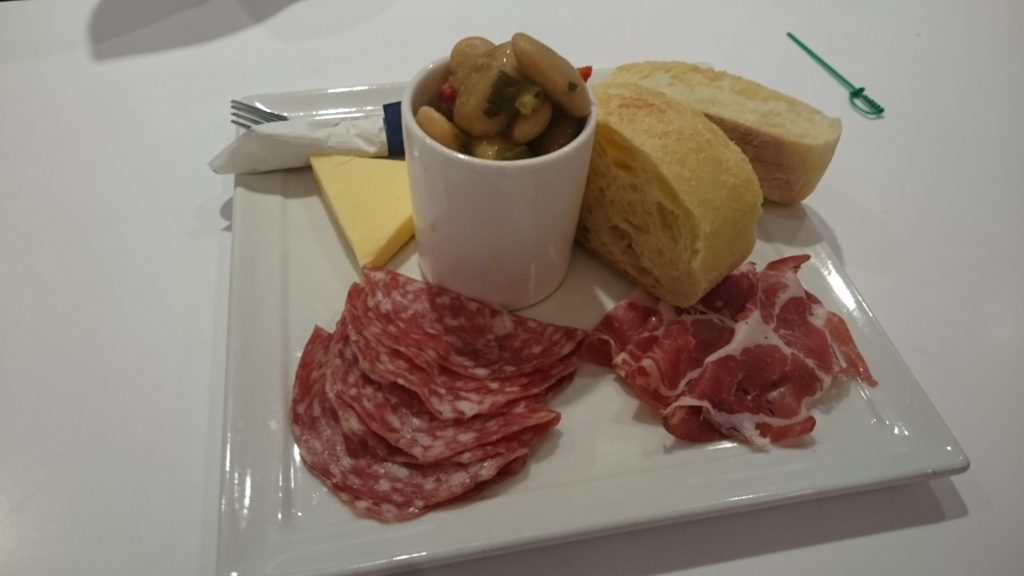 Food at Airspace Lounge JFK Terminal 5.