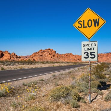 Traffic Sign Slow, Valley of Fire, USA