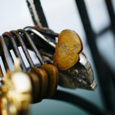Close up of locks of love.