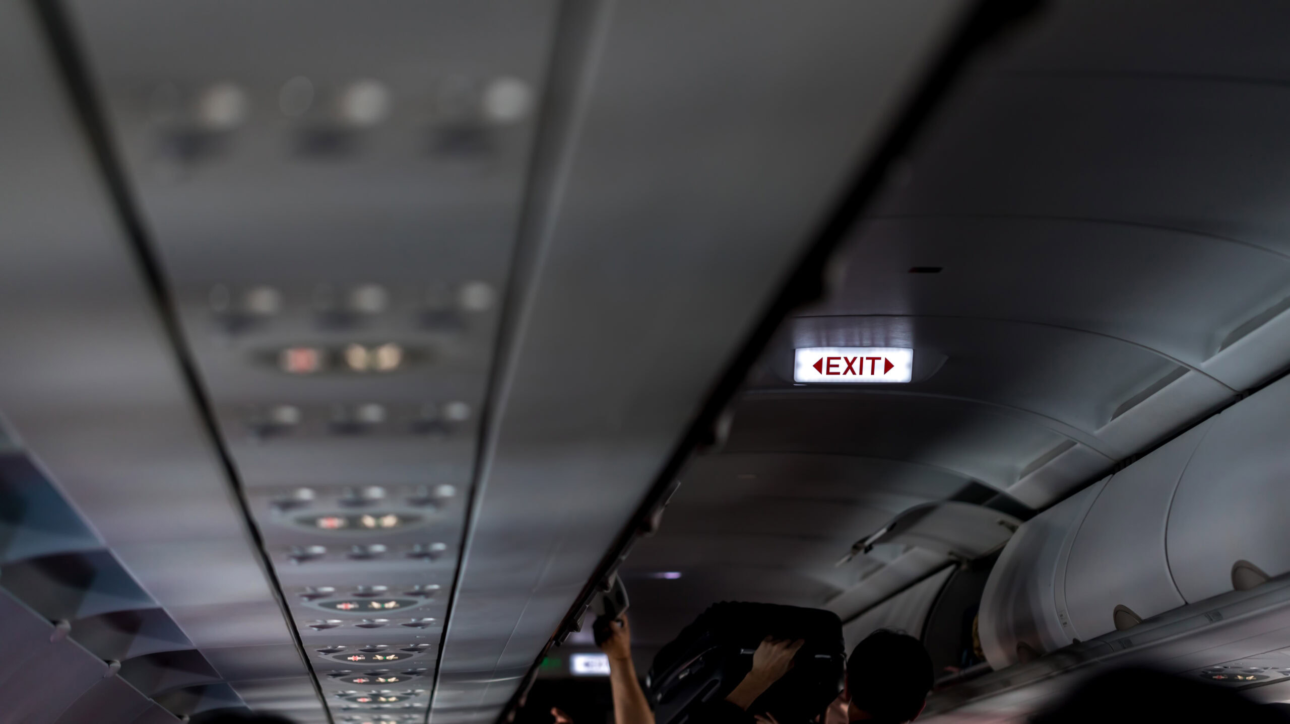 Single aisle aboard the United 737 MAX 8 across the Atlantic.