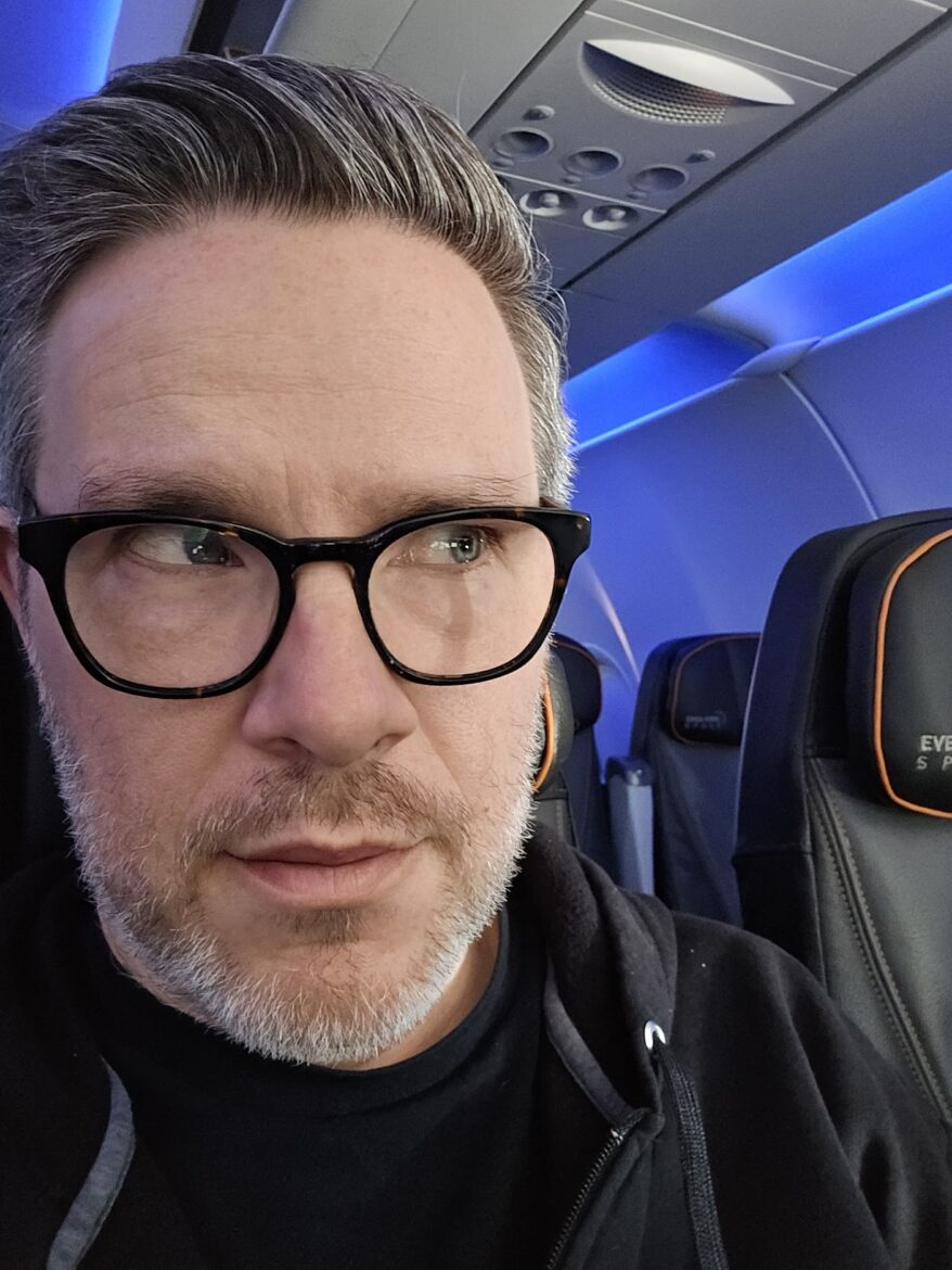 Is JetBlue the answer? Jake sits in this "even more space" seat.