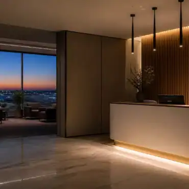 calm lounge desk at dusk thanks to airport lounge access without status