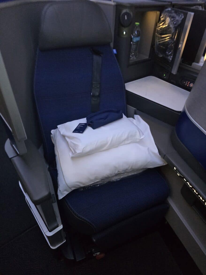 Is business class worth it on a 6 hour flight?This soon to be phased out Polaris Business class seat along with pillows and blankets made it so on this trip.