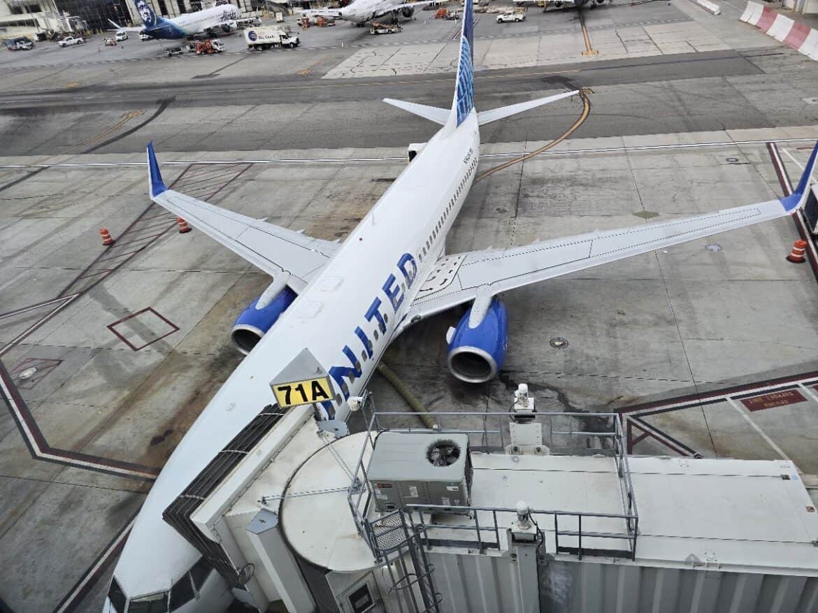 Before you board something like this United plane shown from overhead, check for hidden airline fees.
